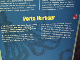 Information on the Porto Harbour at the Sea Life Porto