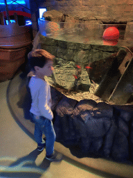 Max with fishes at the Sea Life Porto