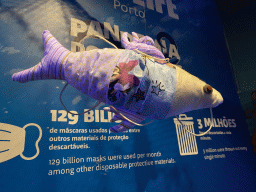 Fish made of facial masks at the Sea Life Porto