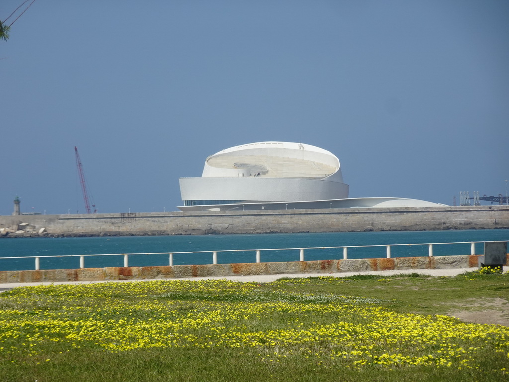 The Terminal de Cruzeiros do Porto de Leixões, viewed from the Parque Desportivo Castelo do Queijo sports park