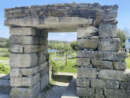 Gate at the west side of the Lago III Lake at the Parque da Cidade do Porto park