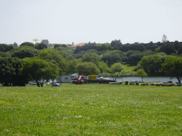 Truck in front of the Lago III Lake at the Parque da Cidade do Porto park