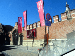 Front of the Court Busleyden Museum at the Frederik de Merodestraat, viewed from the car