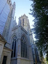 The tower of St. Rumbold`s Cathedral, viewed from the Sint-Romboutskerkhof square