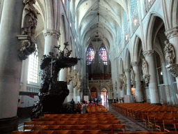 Nave, pulpit and organ of St. Rumbold`s Cathedral