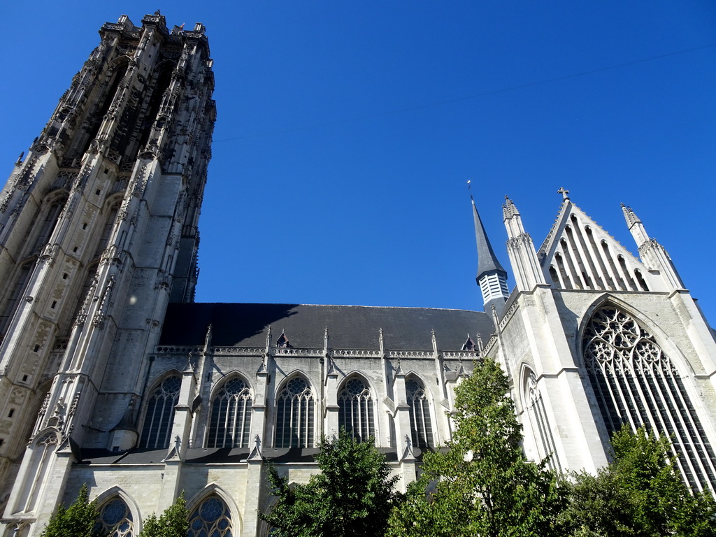 The south side of St. Rumbold`s Cathedral, viewed from the Steenweg street