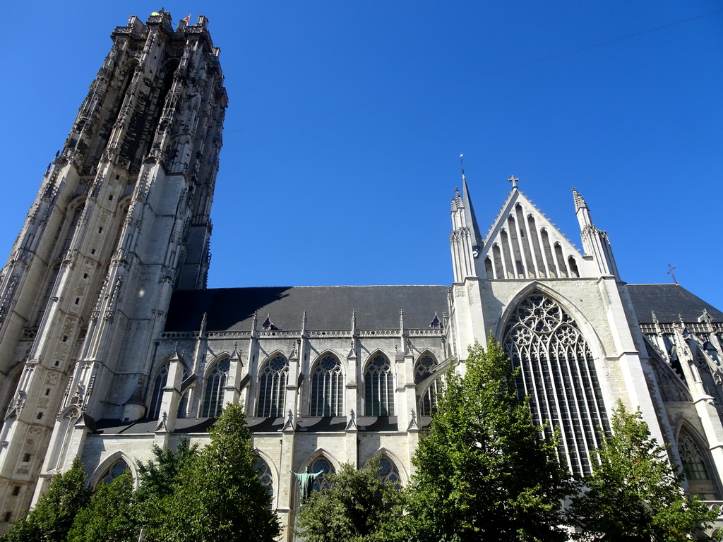 The south side of St. Rumbold`s Cathedral, viewed from the Steenweg street