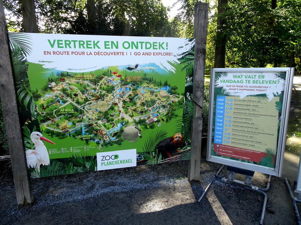 Map and day program of ZOO Planckendael