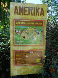 Map and information on the America section of ZOO Planckendael