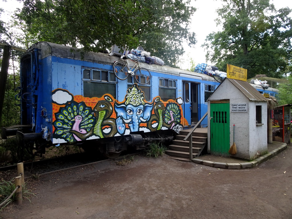 Indian train and ticket counter at the Asia section of ZOO Planckendael