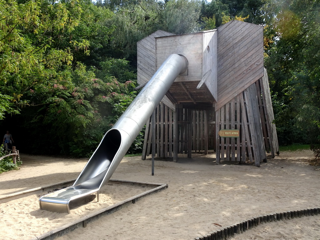 Large Elephant statue at the playground at the Africa section of ZOO Planckendael