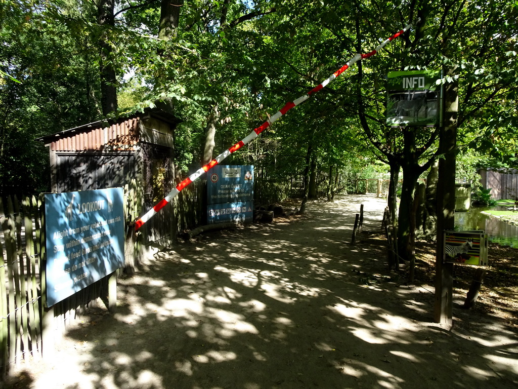 Entrance to the `Safari` walking route at the Africa section of ZOO Planckendael