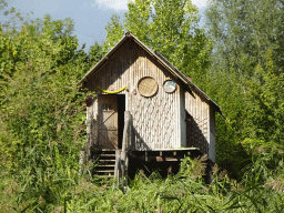 Wooden hut at the Asia section of ZOO Planckendael
