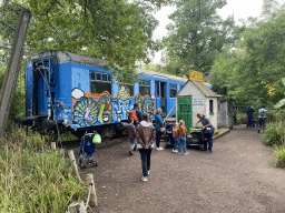 Indian train and ticket counter at the Asia section of ZOO Planckendael