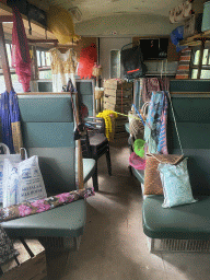 Interior of the Indian train at the Asia section of ZOO Planckendael