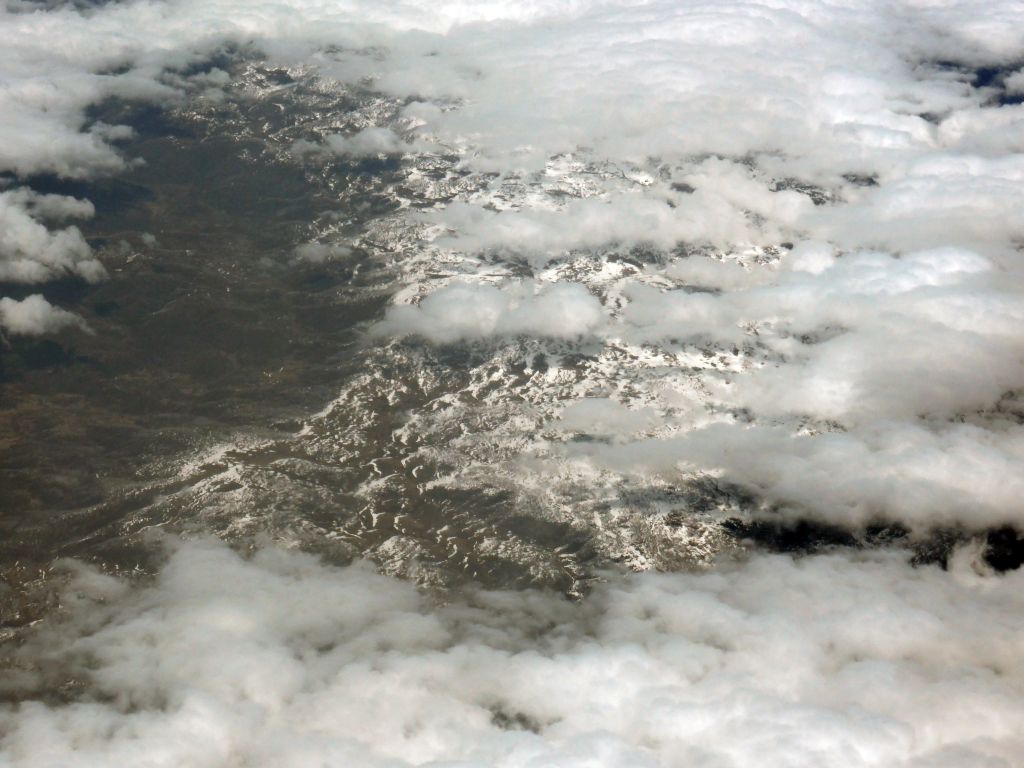 Mount Kosciuszko at Kosciuszko National Park, viewed from the airplane from Sydney