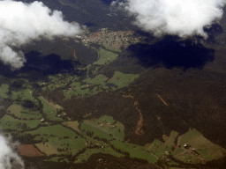 The town of Marysville, viewed from the airplane from Sydney