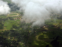 The town of Yarra Glen, viewed from the airplane from Sydney