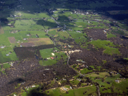 The town of Kangaroo Ground, viewed from the airplane from Sydney
