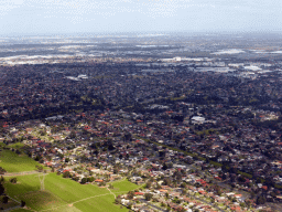 The northwest side of the city, viewed from the airplane from Sydney