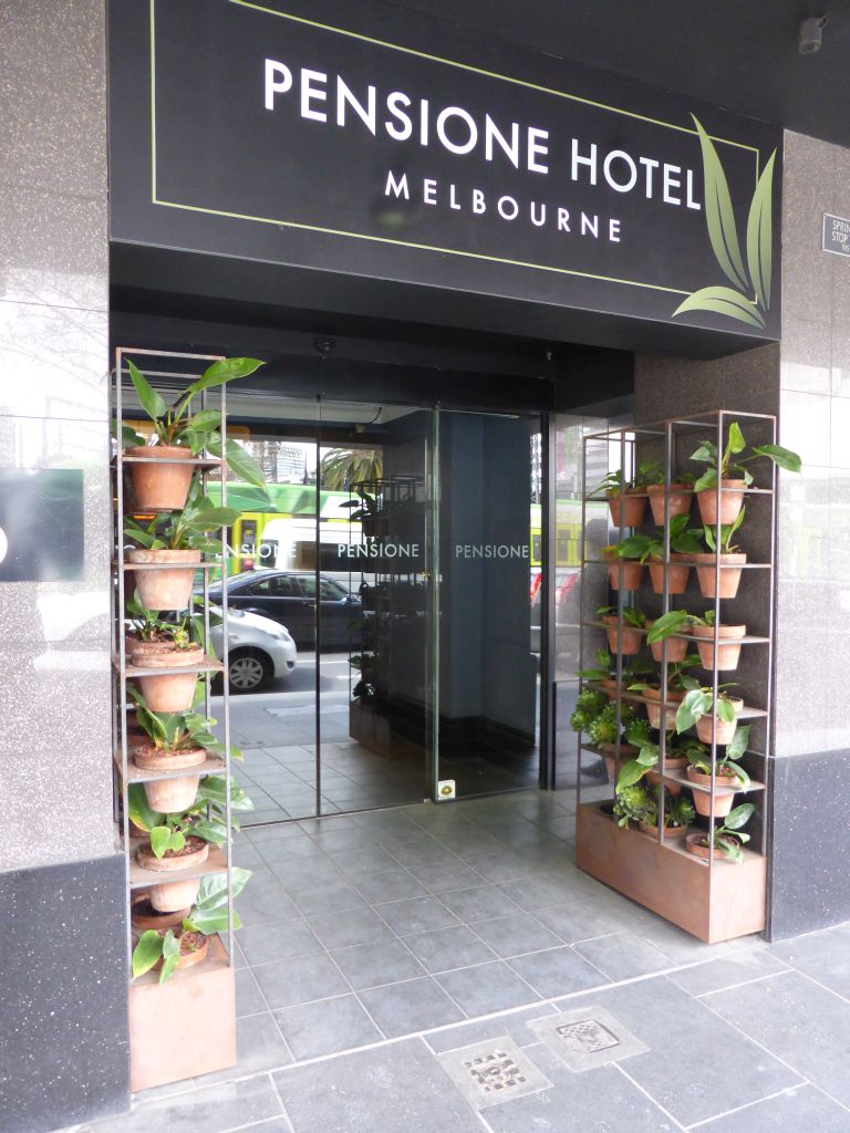 Front of the Pensione Hotel Melbourne at Spencer Street