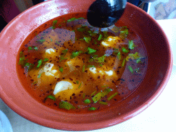 Soup at the Dumpling World restaurant at Collins Street