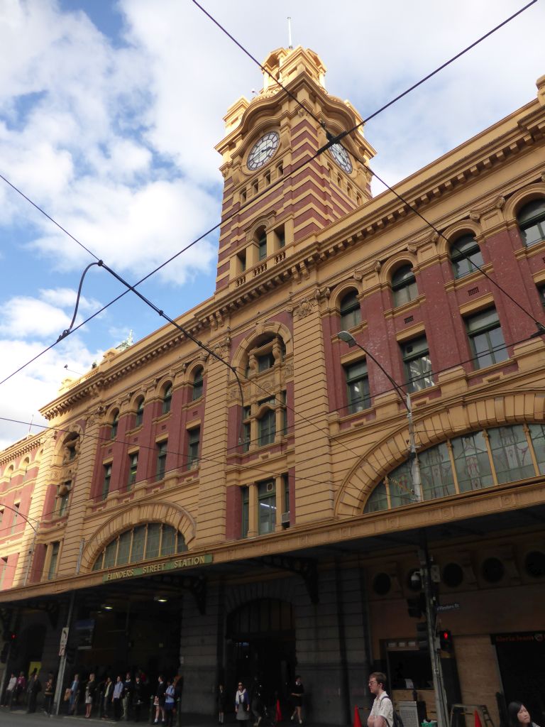 Front of the Flinders Street Railway Station at Flinders Street