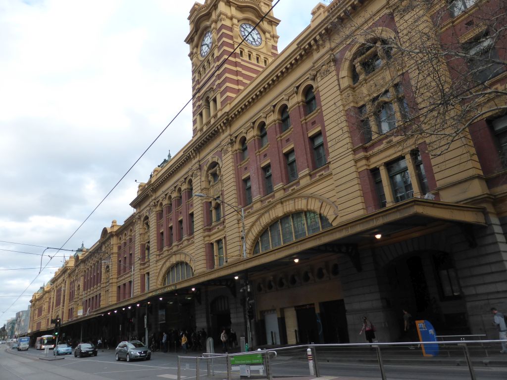 Front of the Flinders Street Railway Station at Flinders Street
