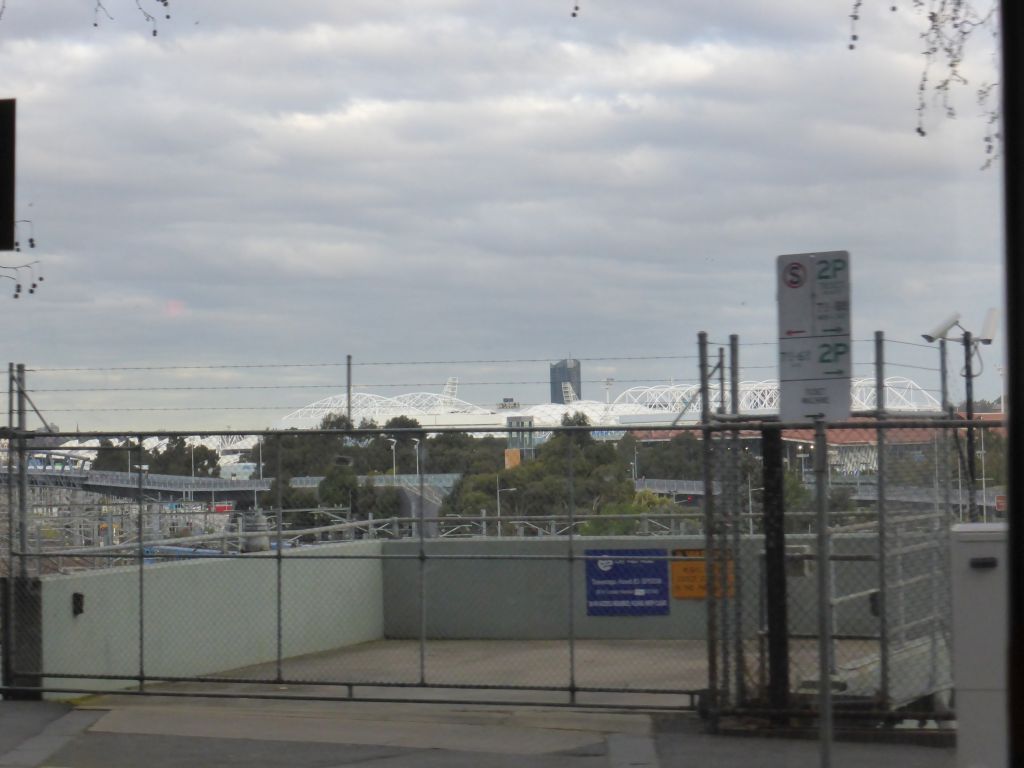 The Melbourne Cricket Ground, Melbourne Park and the Rod Laver Arena, viewed from the City Circle Tram