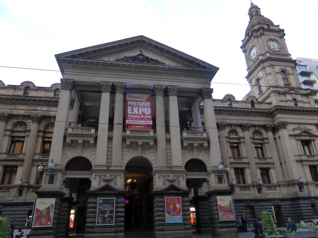 Front of the Melbourne Town Hall at Swanston Street