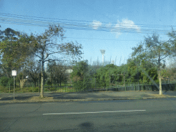 Wellington Parade and the Melbourne Cricket Ground, viewed from the tram from the city center to the Richmond neighbourhood