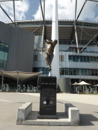 Statue of Dennis Lillee at the northwest side of the Melbourne Cricket Ground at Yarra Park