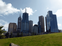 Skyscrapers at the city center, viewed from the Birrarung Marr Park