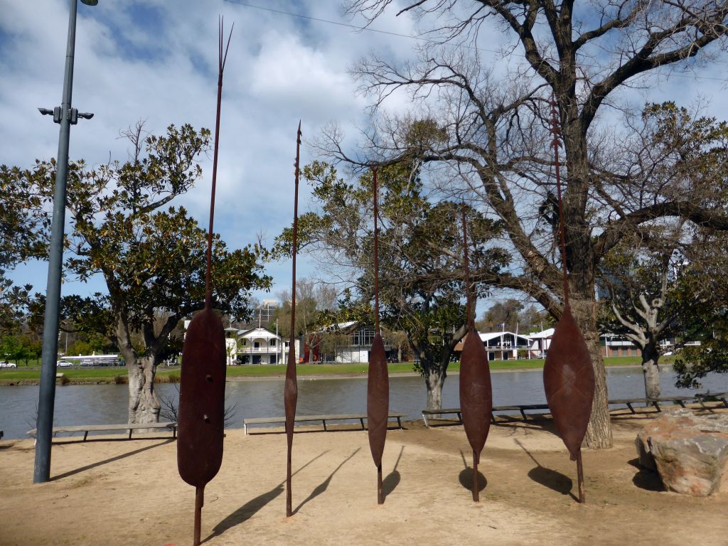 Aboriginal piece of art at the Birrarung Marr Park