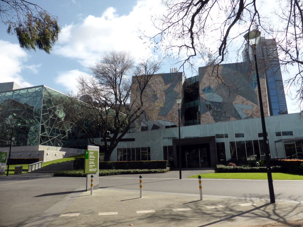 Back side of the ZINC at Federation Square building at the Princes Walk at the Birrarung Marr Park