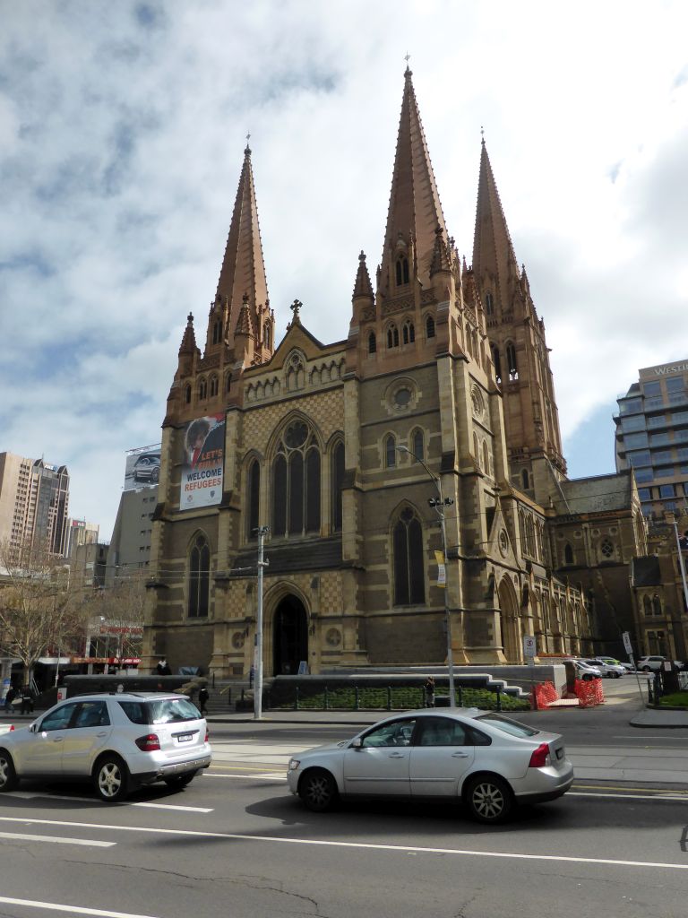 Front of St. Paul`s Cathedral at Flinders Street