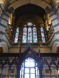 Stained glass windows and the Processional Doors by Janusz Kuzbicki at the south side of the nave of St. Paul`s Cathedral