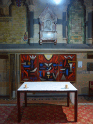 Relief, staff and altar at the aisle of St. Paul`s Cathedral