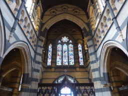 Stained glass windows above the Processional Doors by Janusz Kuzbicki at the south side of the nave of St. Paul`s Cathedral