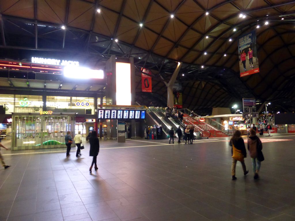 Interior of the Southern Cross Railway Station, by night