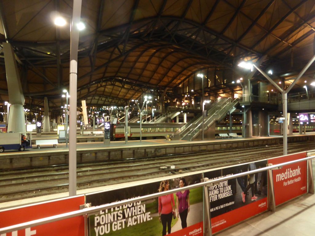 Interior of the Southern Cross Railway Station, by night