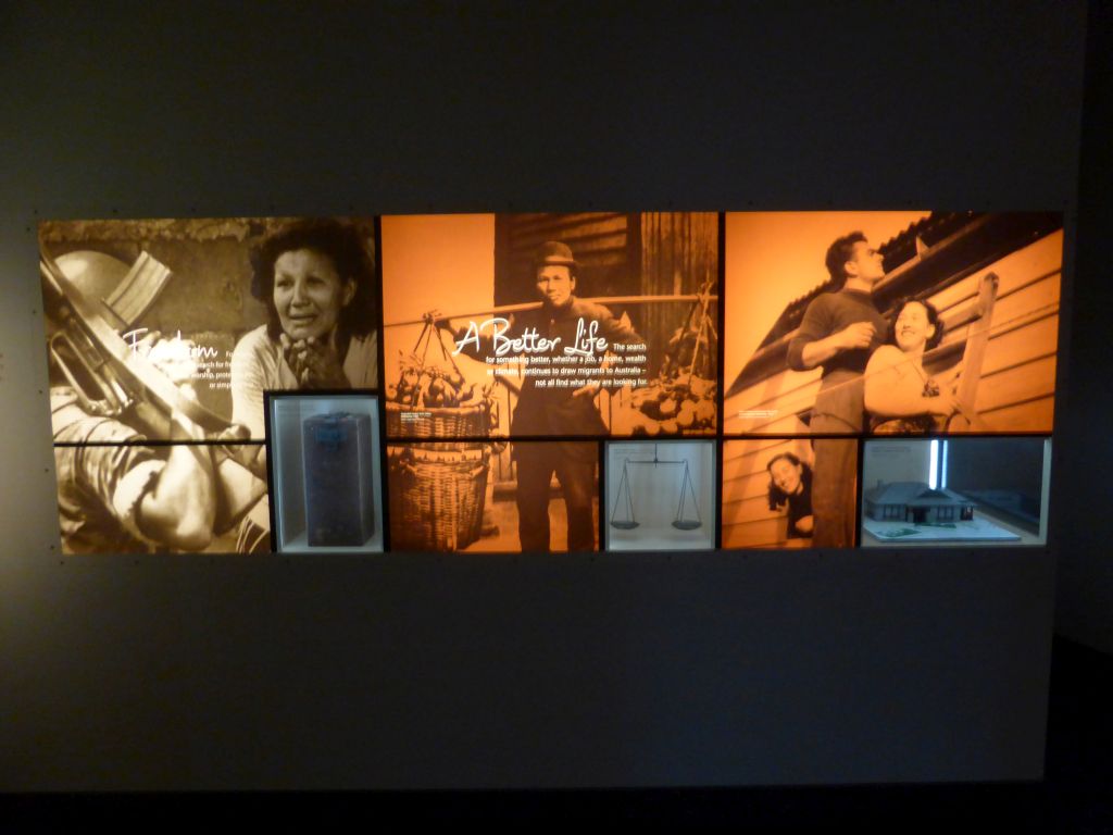 Items at the `Leaving Home` room at the First Floor of the Immigration Museum