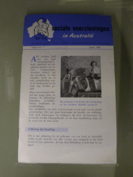 Dutch document on social services in Australia, at the Customs Gallery at the First Floor of the Immigration Museum