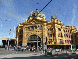Front of the Flinders Street Railway Station at the crossing of Flinders Street and St. Kilda Road
