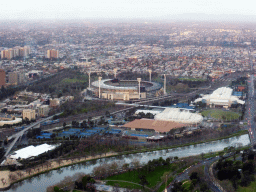 The Melbourne Cricket Ground, the Rod Laver Arena, Melbourne Park, the Hisense Arena and the Yarra River, viewed from the Skydeck 88 of the Eureka Tower