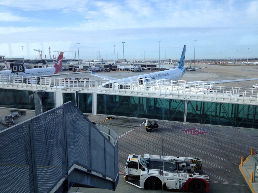 Tim`s Garuda Indonesia airplane at Melbourne Airport