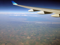 The Spencer Gulf and the town of Port Pirie, viewed from the airplane to Bali