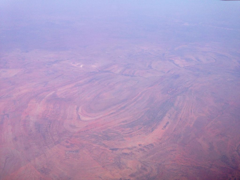 Hills to the south of Fitzroy River and Lake Daley, viewed from the airplane to Bali