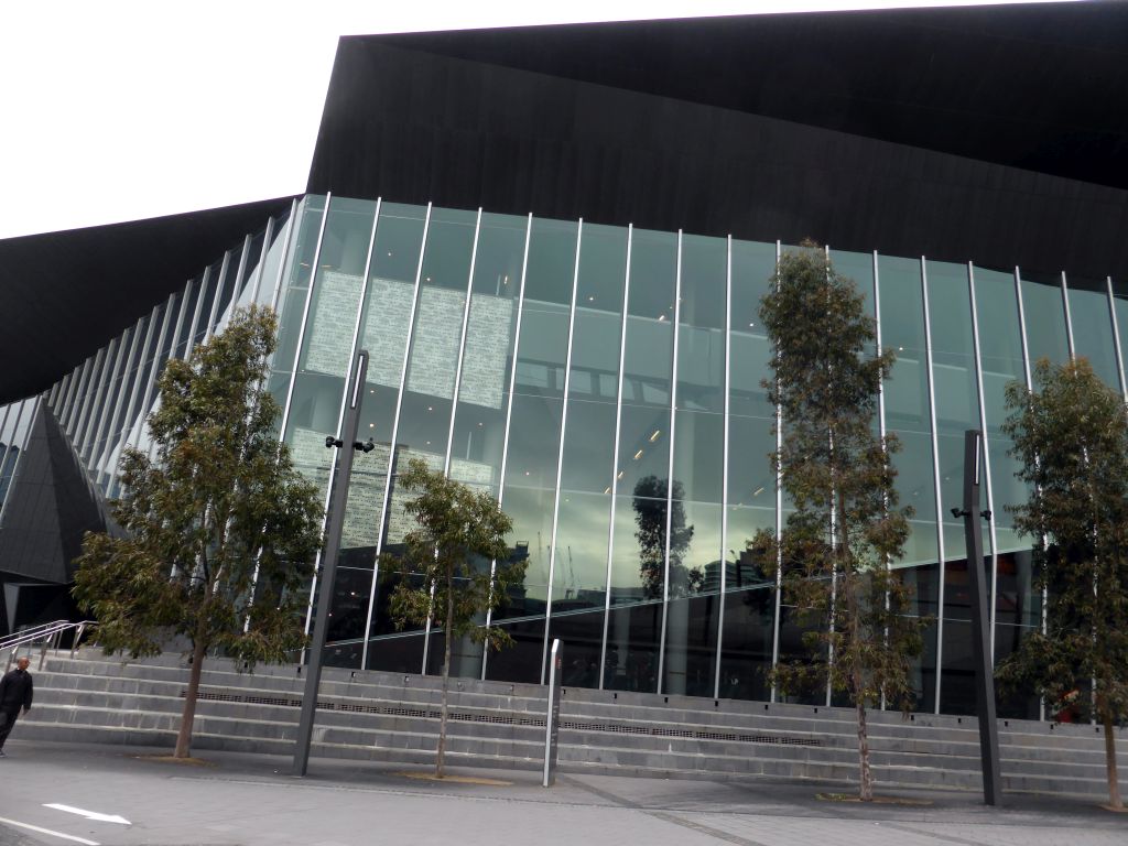 The South Wharf Promenade and the front of the Melbourne Convention and Exhibition Centre