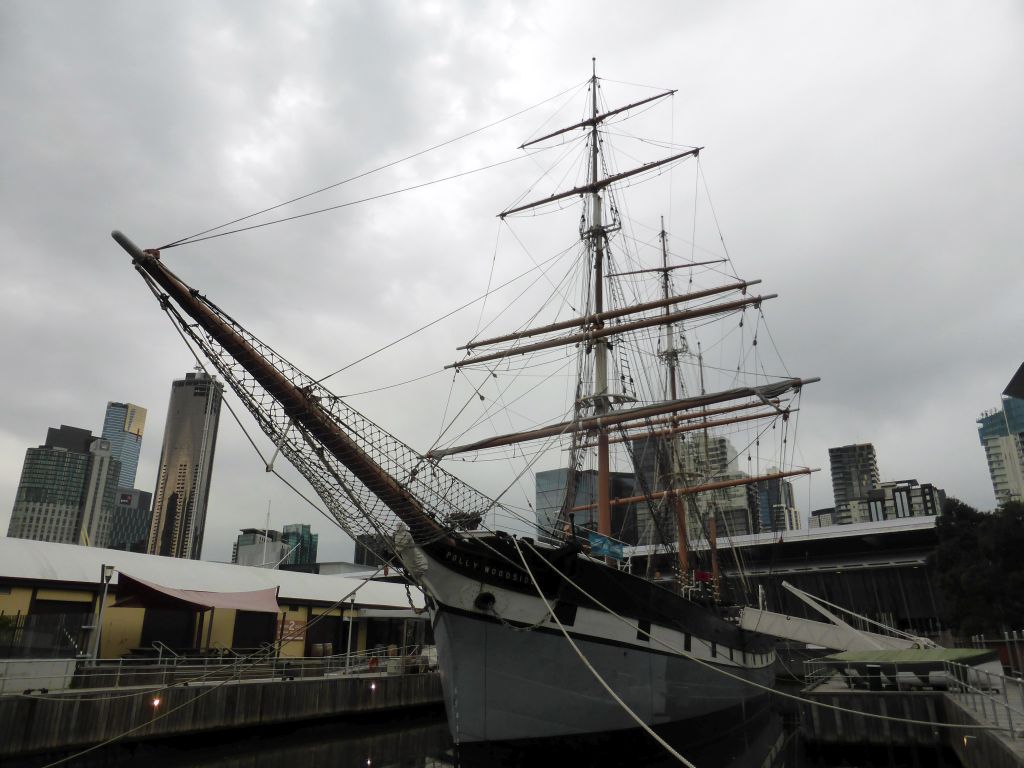 Boat at the Boatbuilders Yard, the Eureka Tower, the Crown Towers and the Prima Pearl Tower